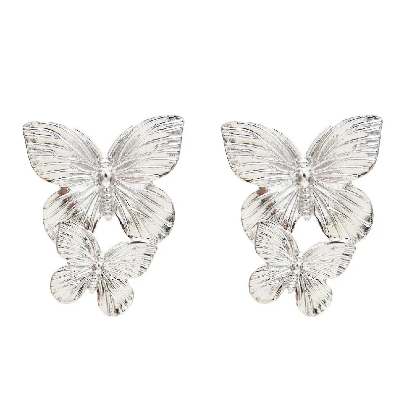 women cute earrings -Just lil things Silver Pin  Earrings JLT12588