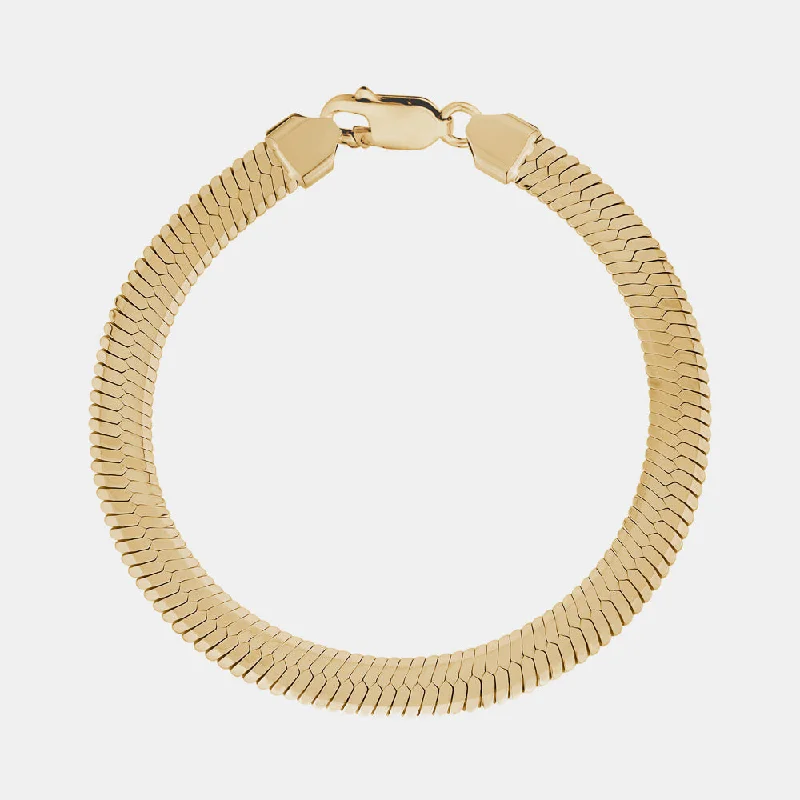 women gold bracelets -Herringbone Bracelet