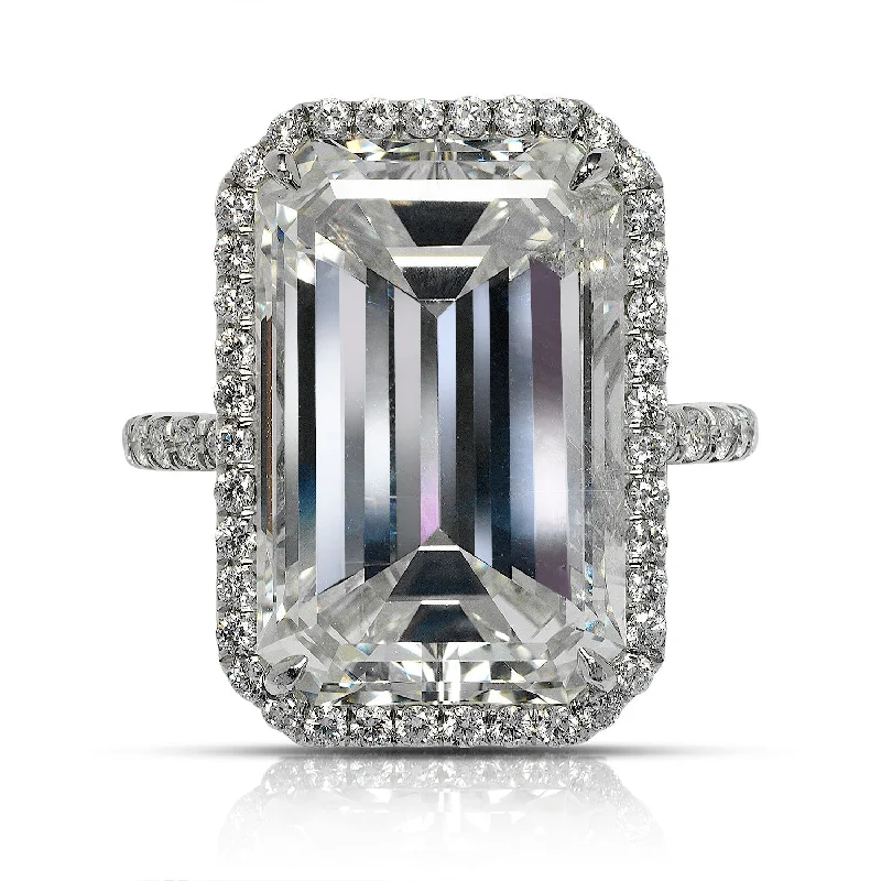 women diamond engagement rings -CARLA 13 CARAT EMERALD CUT F COLOR VS2 CLARITY DIAMOND HALO ENGAGEMENT RING PLATINUM CERTIFIED 12 CT F VS2 BY MIKE NEKTA