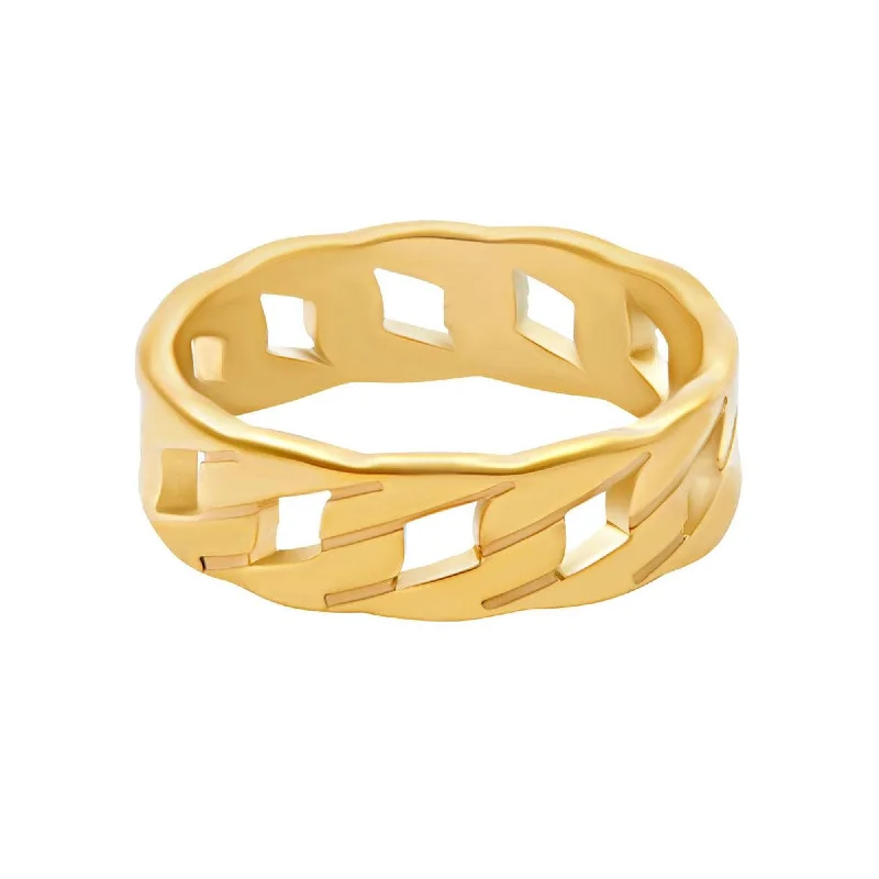 women engraved rings -Cassie Chain Ring