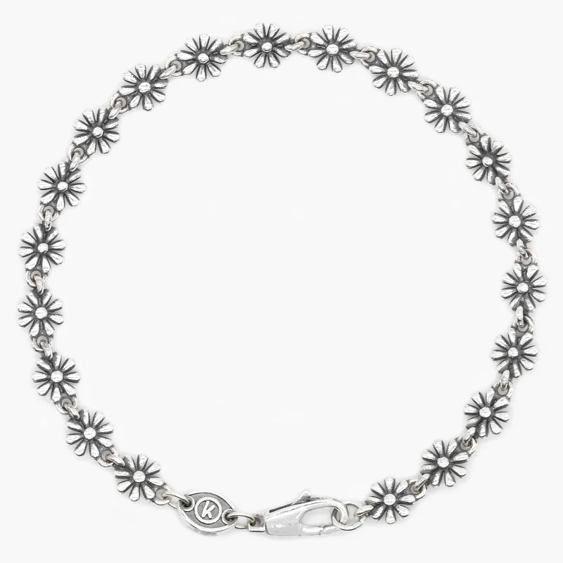 women birthstone bangles -Daisy Sterling Silver Chain Bracelet