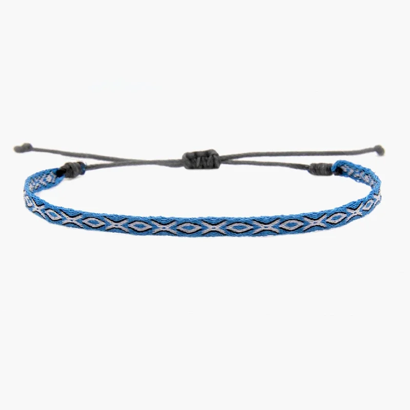 women chic bangle bracelets -Handmade Purnama Bracelet (Santorini Blue/White)