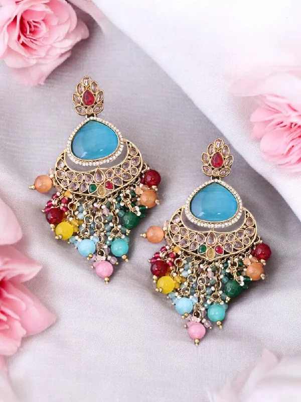 women silver earrings -Multicolor Aira Chandbalis