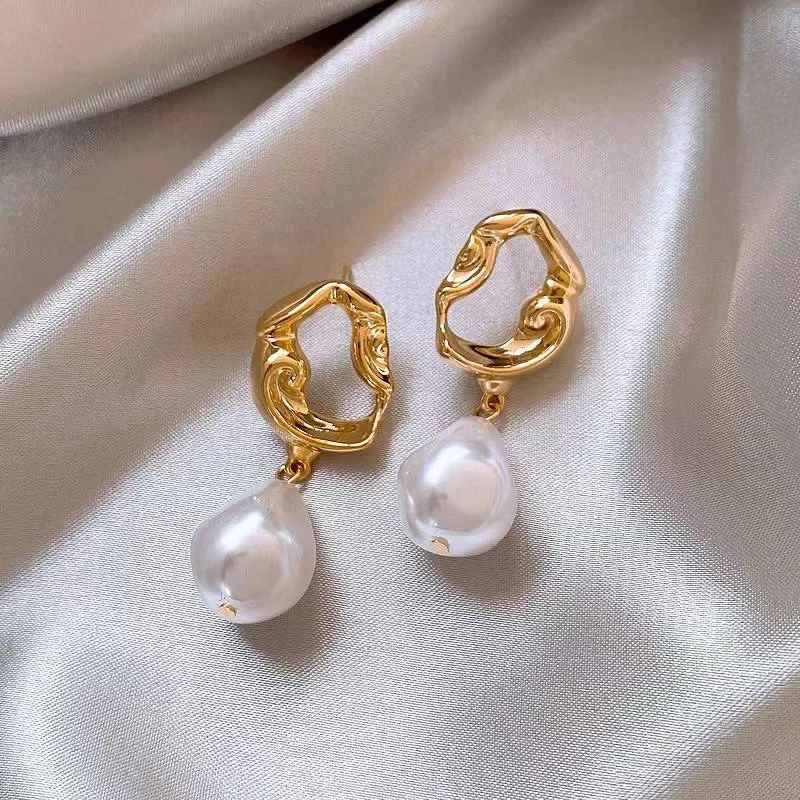 women ear cuffs -Just Lil Things Gold Pin Earrings jlt12138