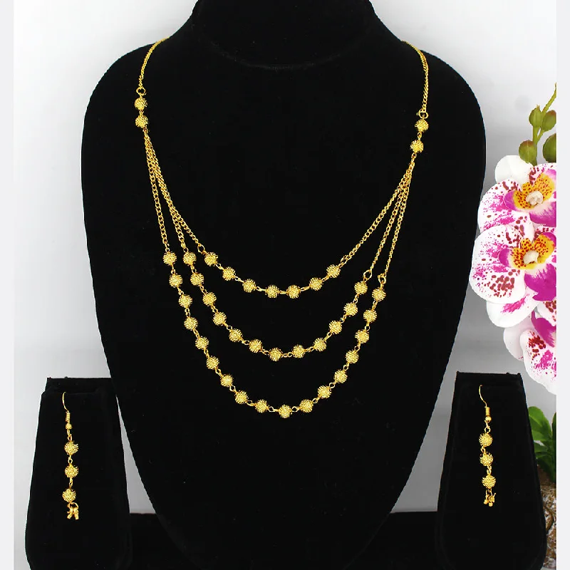 women chic necklaces -Mahavir Dye Gold Necklace Set