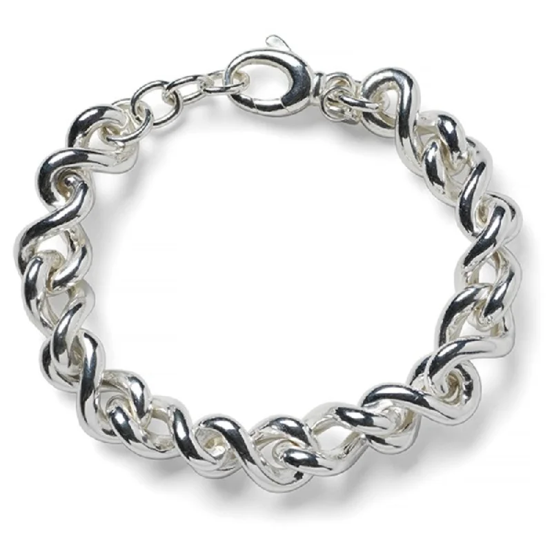 women chain bracelets -Sterling Silver Infinity Links Bracelet