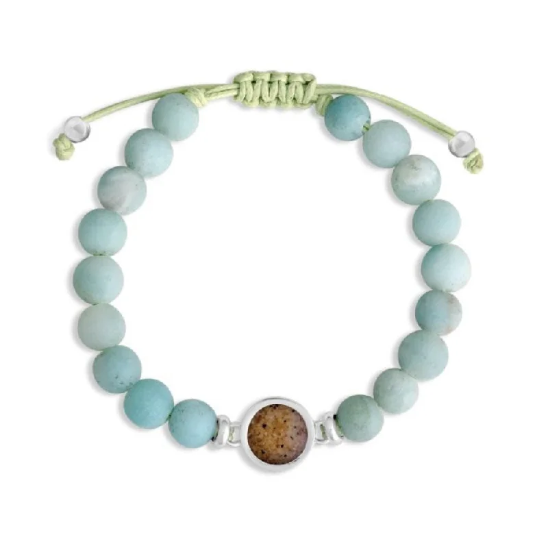 women trendy bracelets -Dune Beaded Bracelet Adjustable - Round - Amazonite