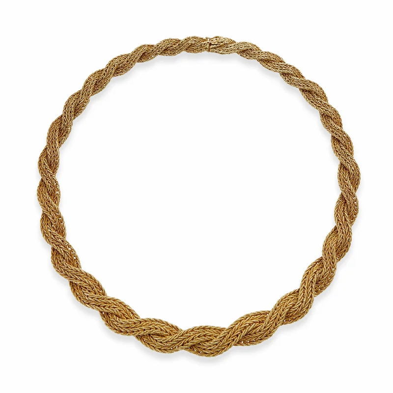 women luxury diamond necklaces -18K Gold Rope Necklace