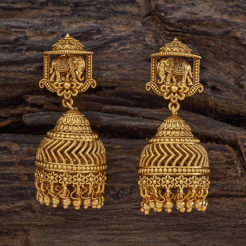 women bridal earrings -Silver Temple Earring 169868