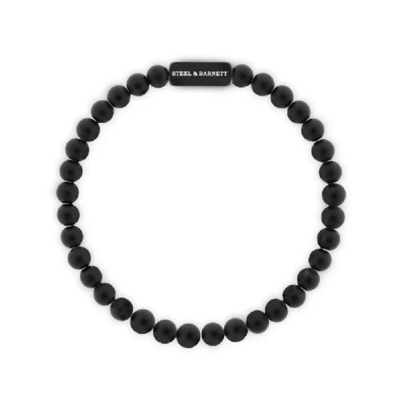 women chic bracelets -Steel & Barnett Men's Black Edition Onyx Bracelet