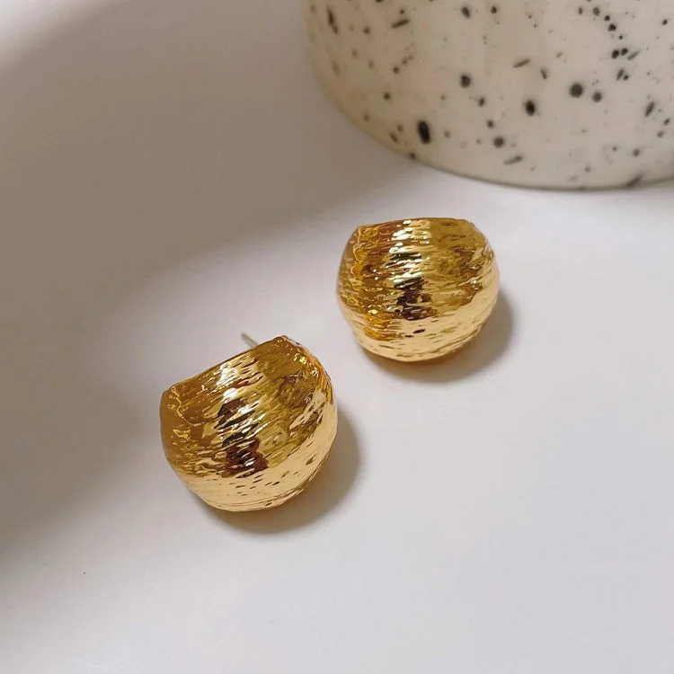 women stylish earrings -Just Lil Things Gold Pin Earrings jlt11479