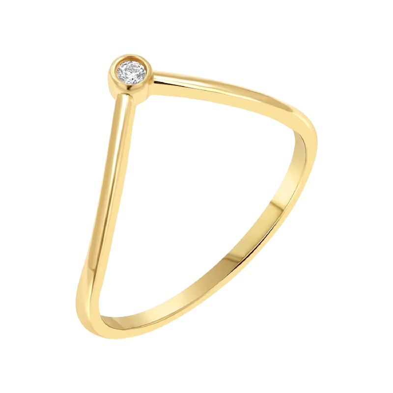 women wedding ring bands -Diamond Wishbone Ring