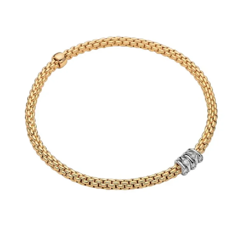 women layered bangles -Fope 18k Prima Flex'it Bracelet with Diamonds