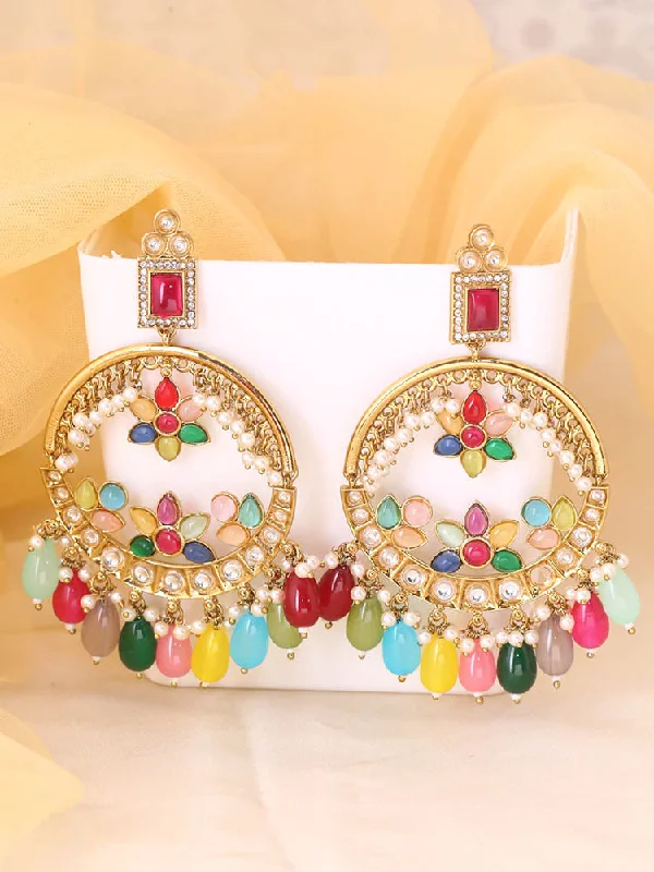 women chandelier earrings -Multicolor Pariniti Chandbalis