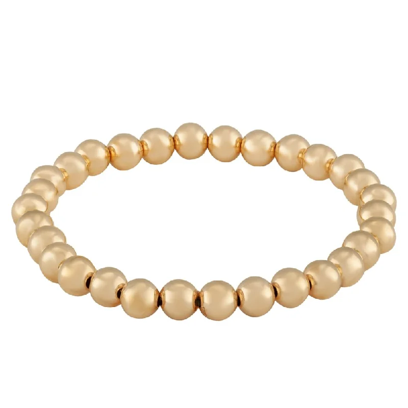 women diamond bracelets -14k Yellow Gold 6mm Beaded Stretch Bracelet