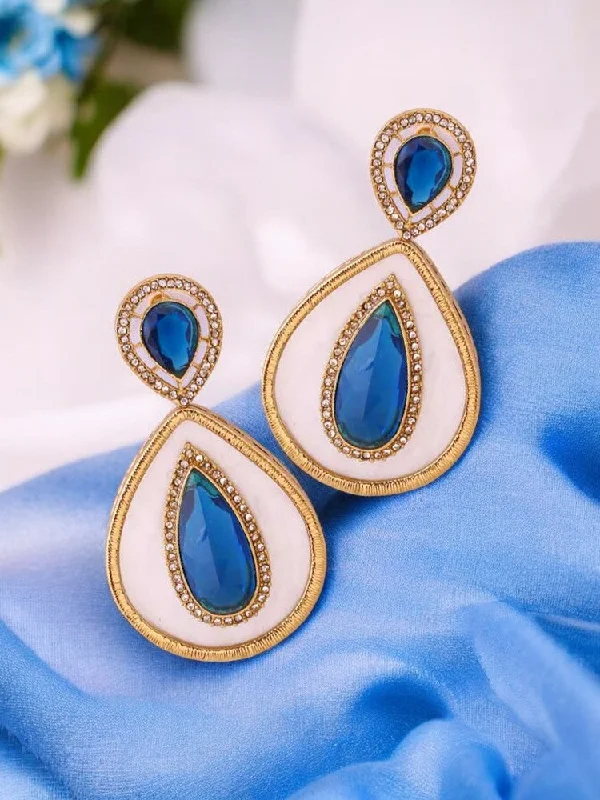 women boho earrings -Blue Brishti Danglers