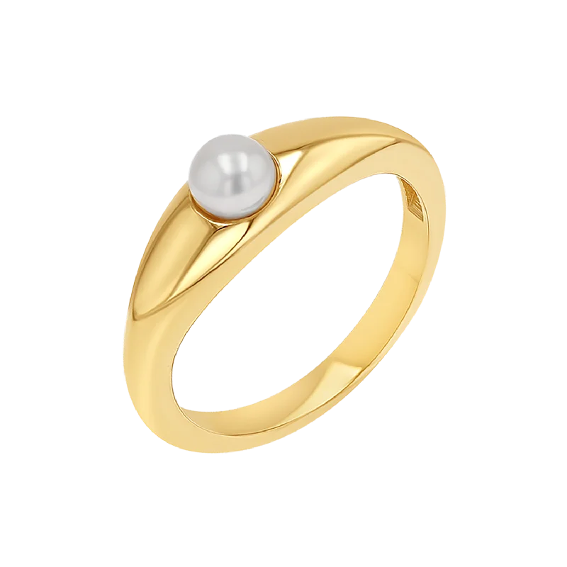 women custom rings -Pearl Dome Ring