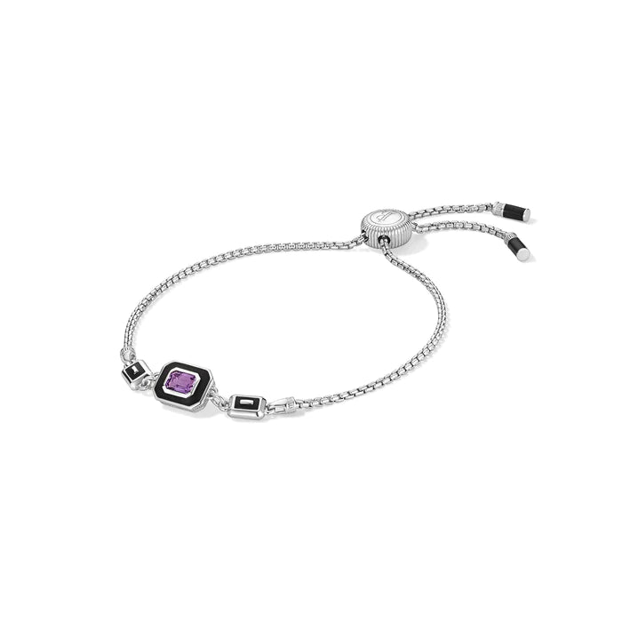 women diamond bracelets -Judith Ripka Sterling Silver Adrienne Friendship Bracelet with Enamel & Amethyst