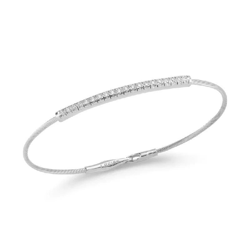 women engraved bracelets -14k Gold Wire Diamond ID Bracelet