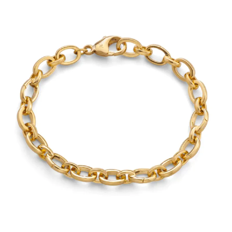 women silver plated bracelets -Monica Rich Kosann 18k Gold "Audrey" Link Charm Bracelet