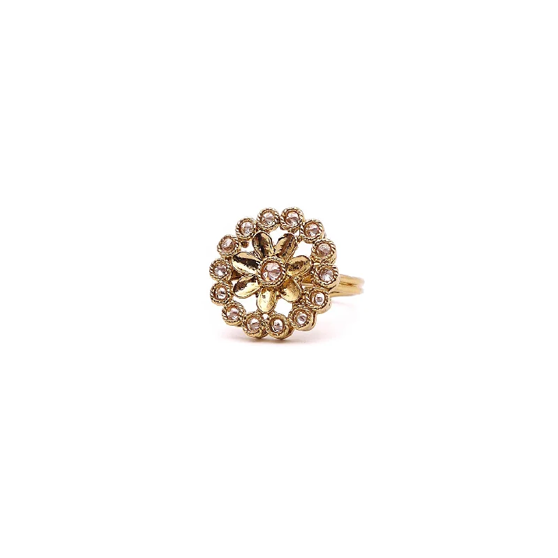 women fashion-forward rings -Cosmos Ring in Champagne and Antique Gold