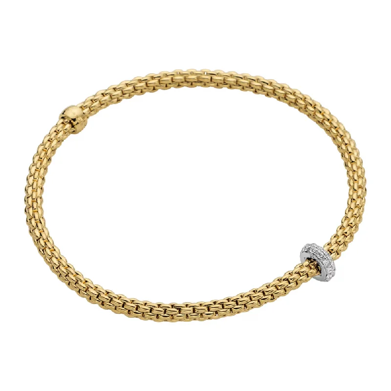 women wedding bracelets -Fope 18k Prima Flex'it Bracelet with Diamond Station