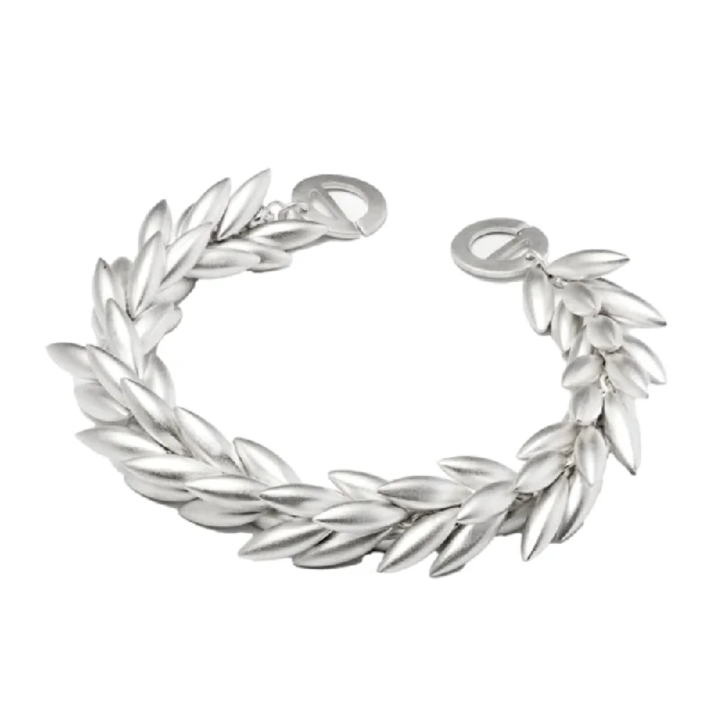 women modern bangles -Kelim Sterling Silver Wheat Cluster Bracelet 7.5"