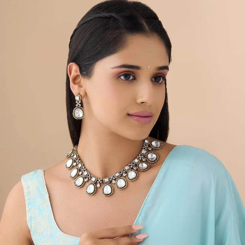 women anniversary necklaces -Kundan Necklace 174482