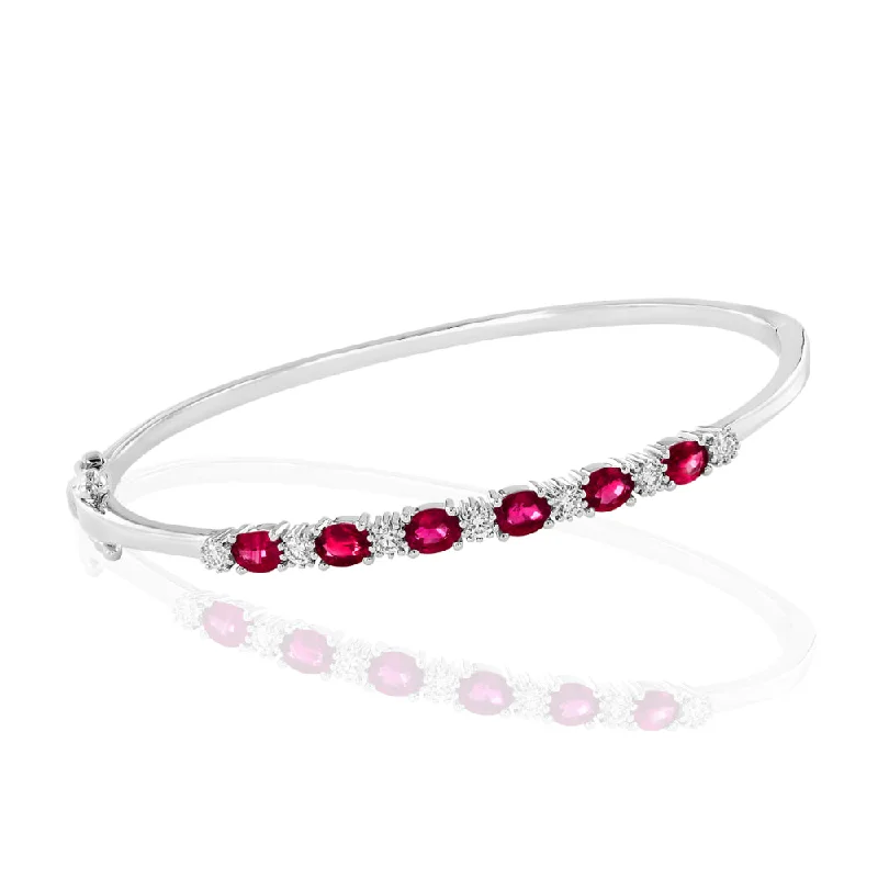 women eco-friendly bracelets -14k Ruby and Diamond Bangle Bracelet