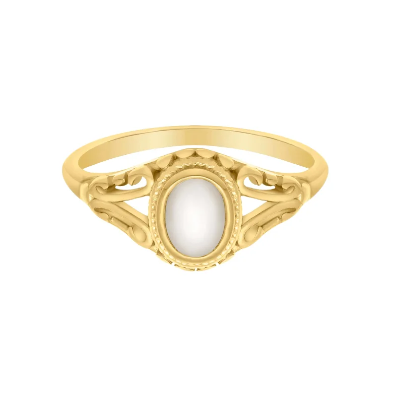 women dainty rings -Hadley Pearl Ring