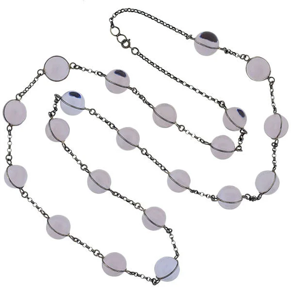 women white gold necklaces -Art Deco Sterling Lavender "Pools of Light" Necklace