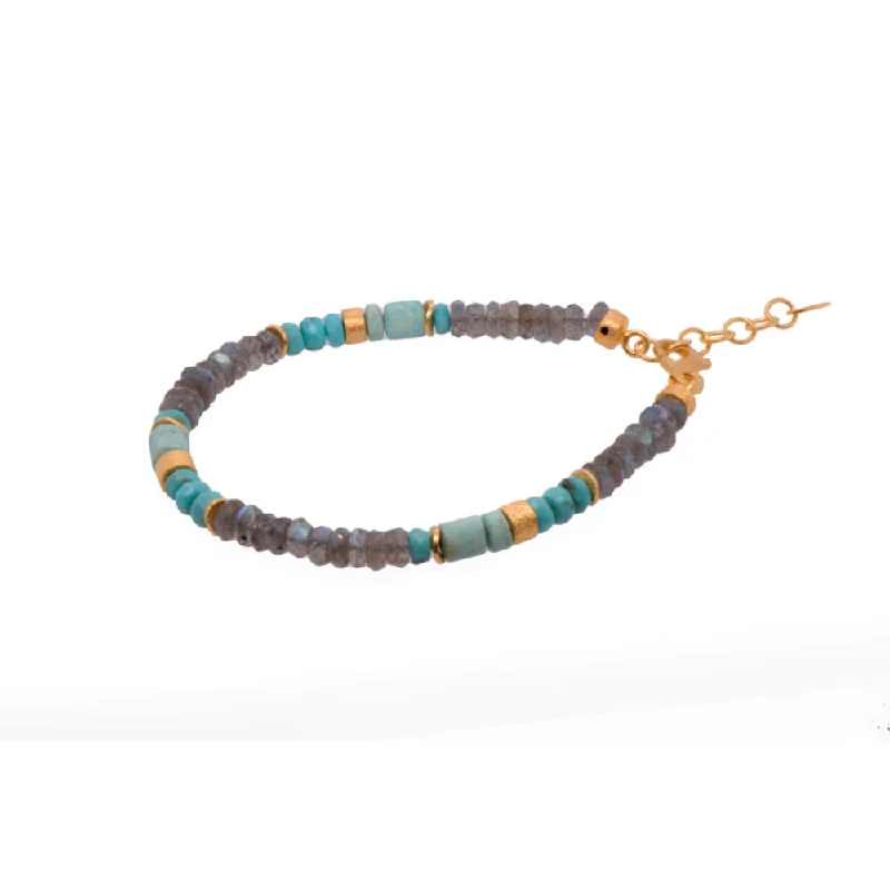 women chain bracelets -Joyla Labradorite and Turquoise Bracelet