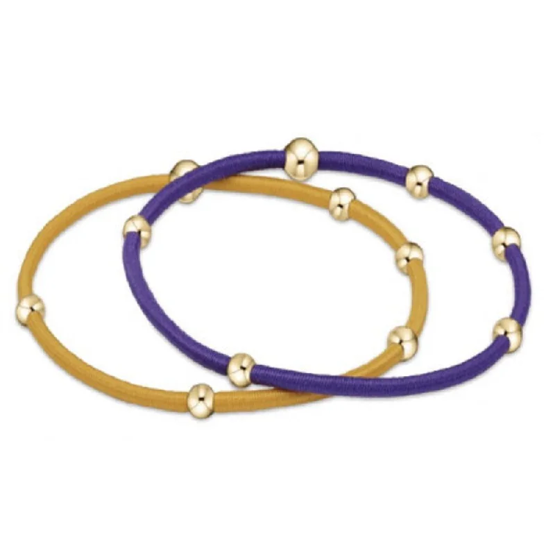 women gemstone bracelets -enewton "e"ssentials Gameday Deep Purple-Golden Yellow Hair Bracelets - Set of 2