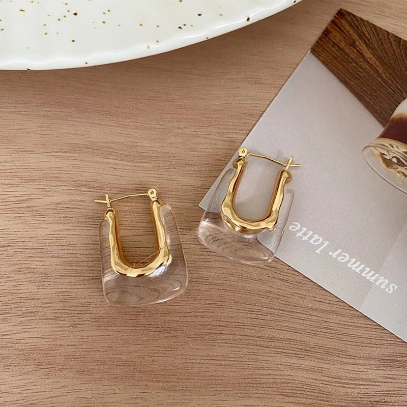 women zircon earrings -retro-u-shaped-earrings-jlt11240