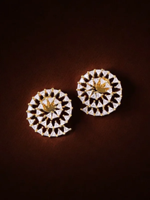 women luxury gold earrings -Golden Myla Zirconia Studs