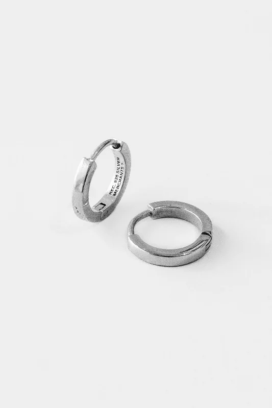 women silver hoop earrings -Sominum Sleepers