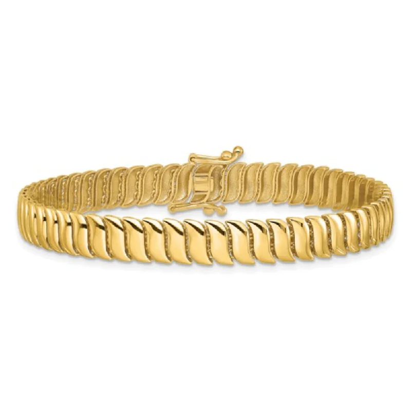 women custom bangles -14k Gold Fancy Link Bracelet