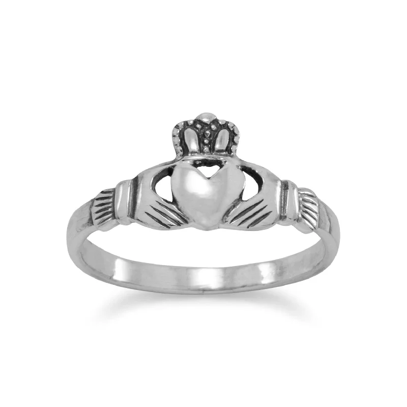 women sapphire wedding bands -Claddagh Ring Polished Sterling Silver