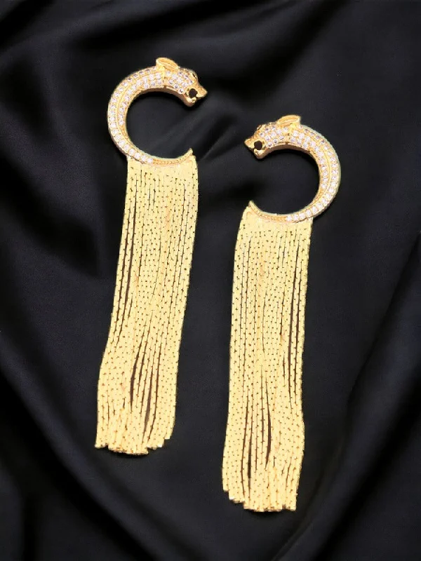 women luxurious earrings -Golden Beatriz Tassels