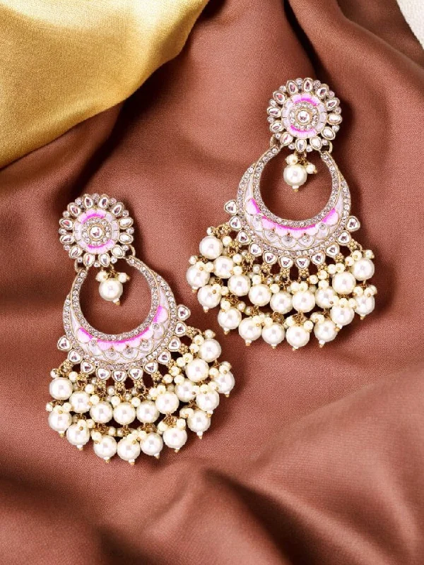 women delicate drop earrings -Ivory Aanshi Chandbalis