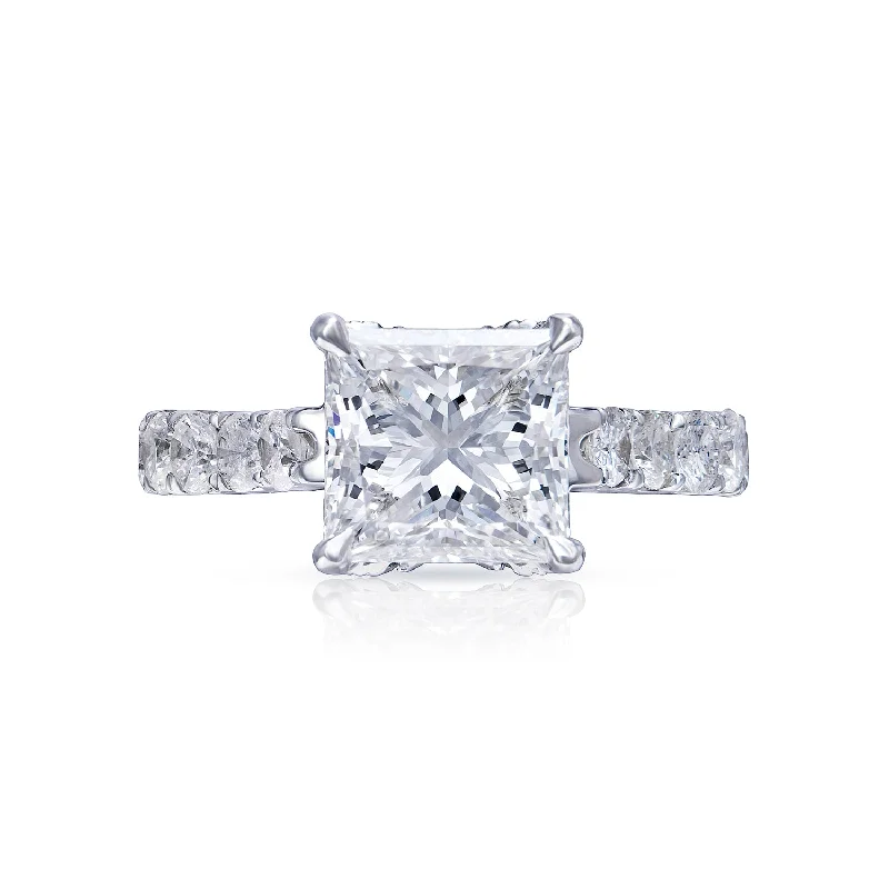 women unique engagement rings -LADON 4 Carat F VVS2 Princess Cut Lab Grown Diamond Engagement Ring IGI Certified