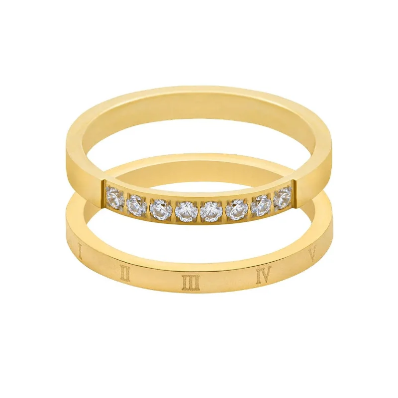 women gold rings -Delphine Ring Pair