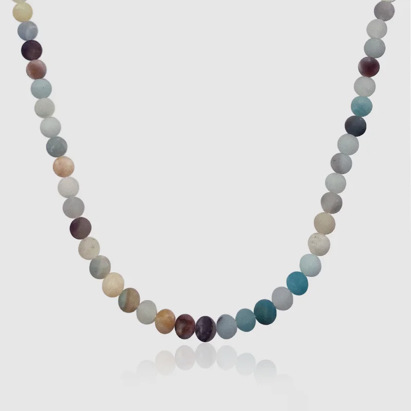 women dainty necklaces -Ocean Beaded Necklace 8mm