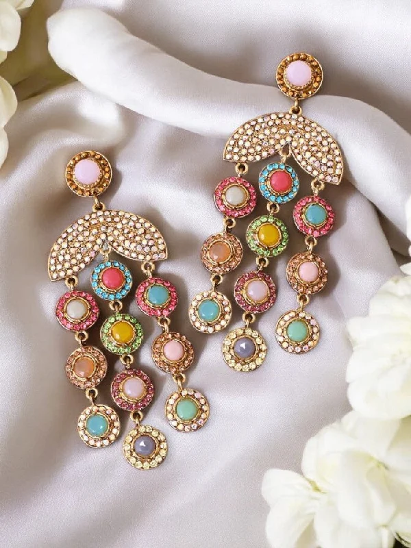 women sterling silver earrings -Multicolor Mayavi Danglers