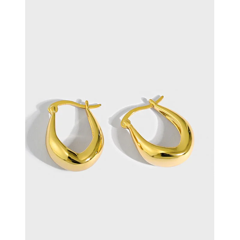 women artistic earrings -Sleek Gold  Teardrop Hoops jlt11568