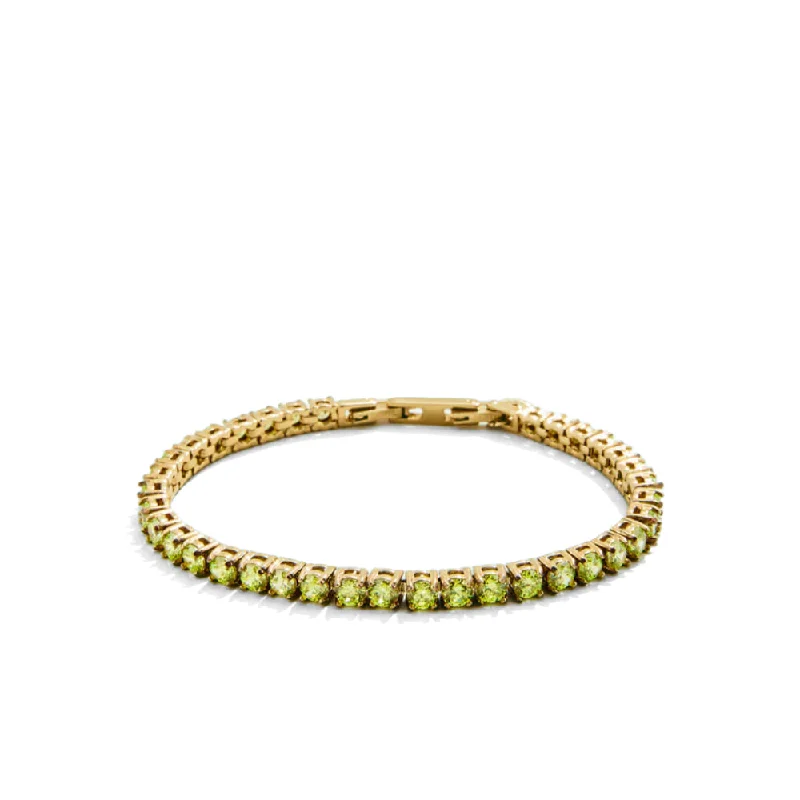 women cuff bracelets -Sunrise Tennis Bracelet 4mm - Lime