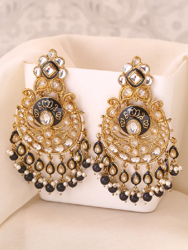 women diamond earrings -Jet Sunita Chandbalis