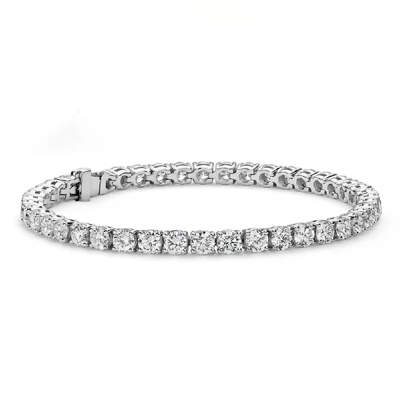 women gold tennis bracelets -Olivia 18k White Gold Plated Tennis Bracelet with Simulated Diamond Crystals