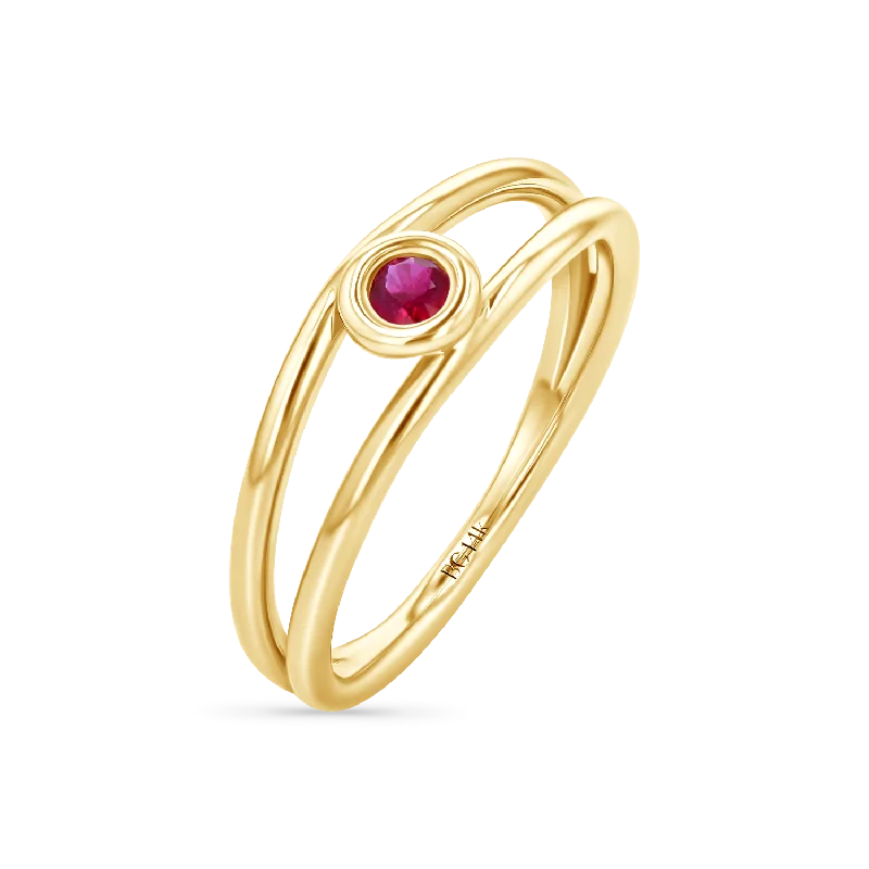 women heart-shaped engagement rings -Bubble Solitaire Ruby Ring