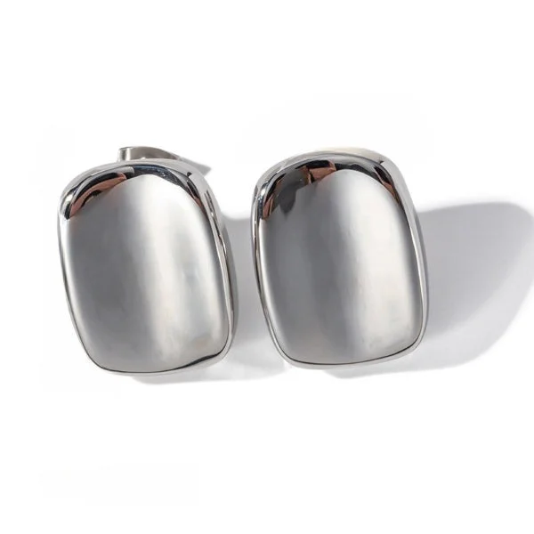 women elegant stud earrings -Chunky  Silver Stud Earrings  JLT12740